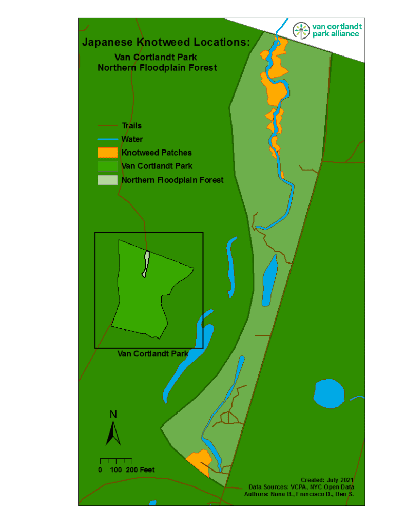 A map showing the location of the japanese forest.