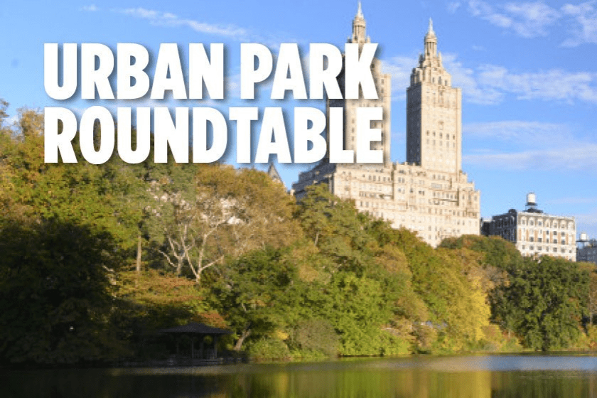 Urban park roundtable in central park.