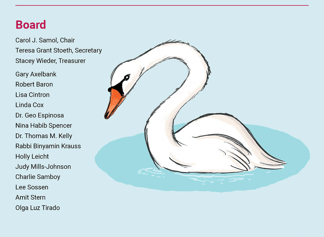 An image of a swan with the words board of directors.