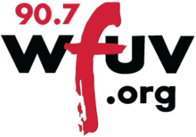 WFUV logo in red and black