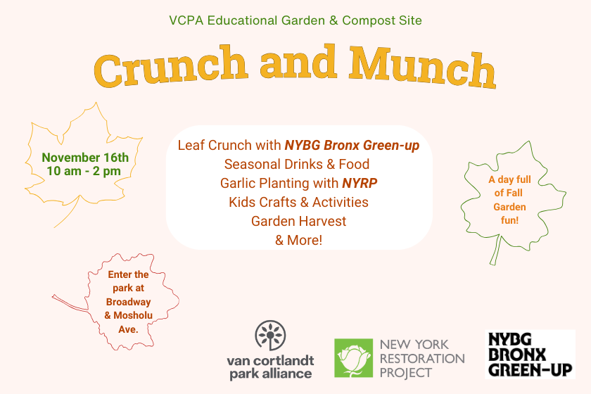 A graphic with a little orange background that says Crunch and Munch and talks about what will happen at the event.