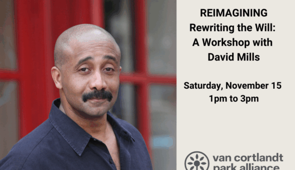 A photo of David Mills with text about a Reimagining event.